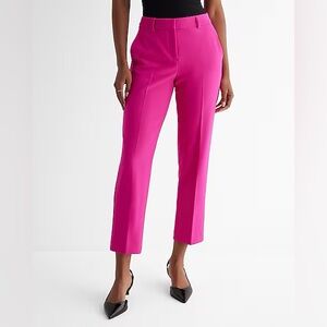 Express Neon Berry Editor Mid Rise Ankle Pant